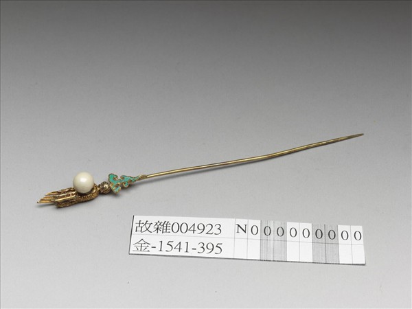 銀鍍金佛手花簪