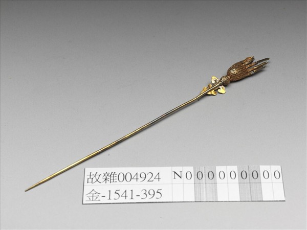 銀鍍金佛手花簪