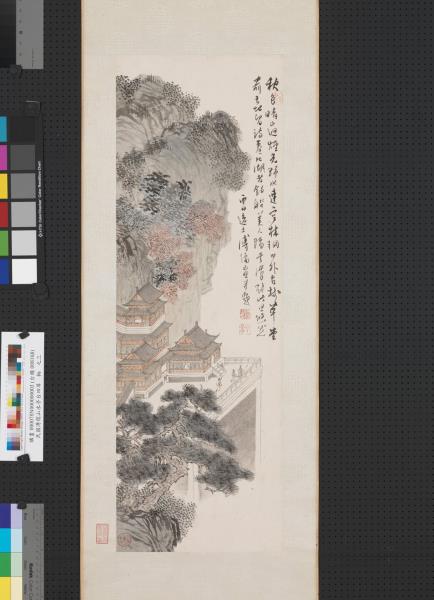 民國溥儒山水亭台四屏　軸　之三