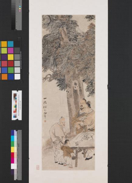 清任頤陳平分肉圖　軸