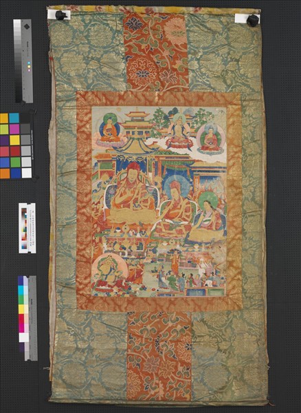 西藏十八世紀薩迦派祖師像唐卡　軸