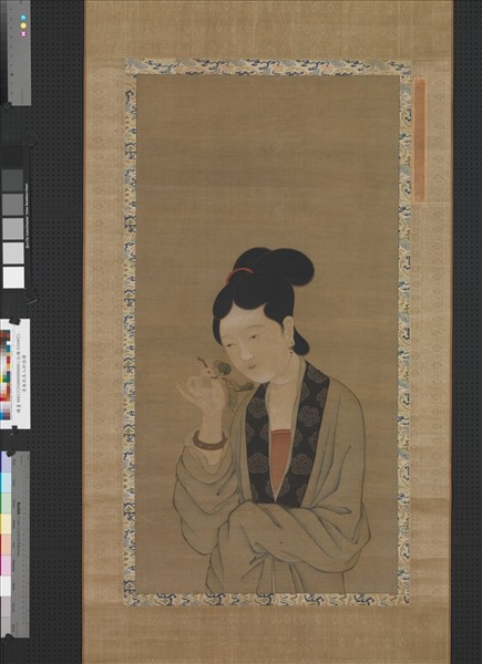 清無款美人折桂圖　軸