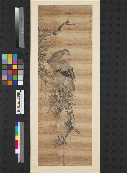 清李因墨鷹　軸