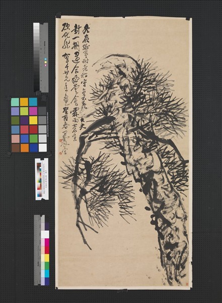 民國王震寒松圖　鏡片