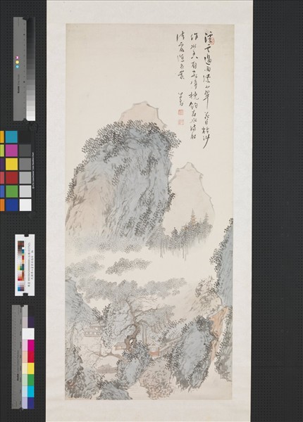 民國溥儒雲溪過雨　軸