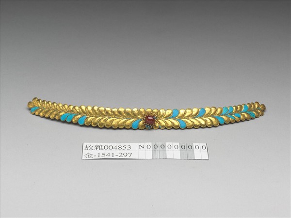 點翠花葉紋面簪