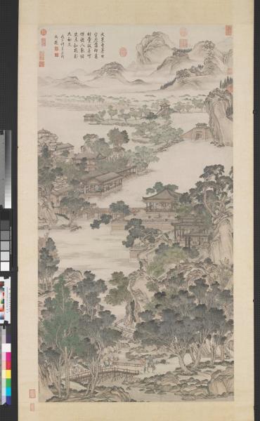 清張廷彥畫登瀛洲圖　軸