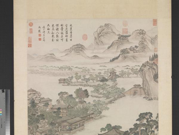 清張廷彥畫登瀛洲圖　軸