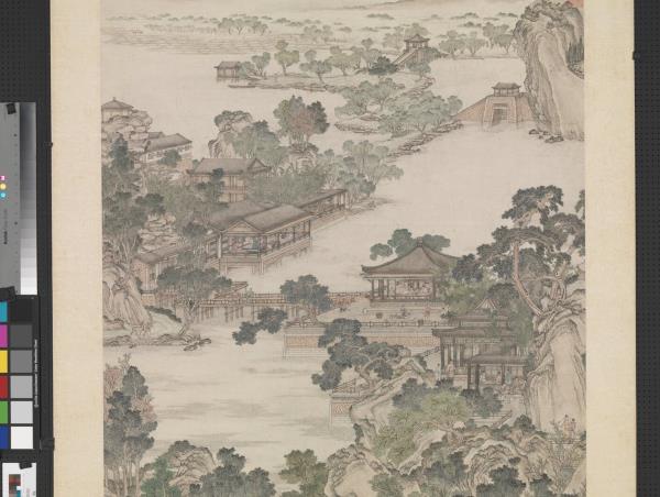 清張廷彥畫登瀛洲圖　軸