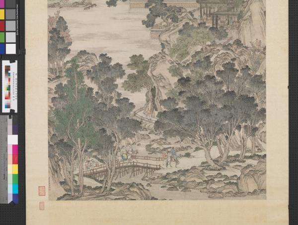 清張廷彥畫登瀛洲圖　軸