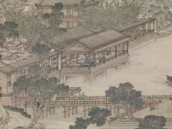 清張廷彥畫登瀛洲圖　軸