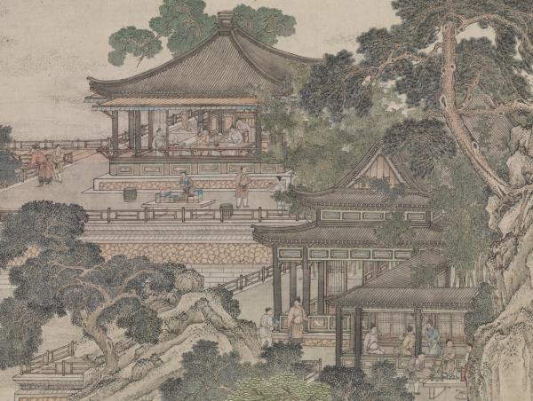 清張廷彥畫登瀛洲圖　軸