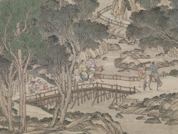 清張廷彥畫登瀛洲圖　軸