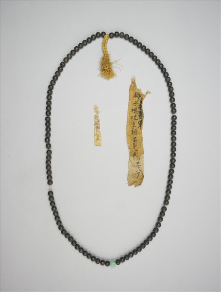 椰子嵌銀絲梵文朝珠身