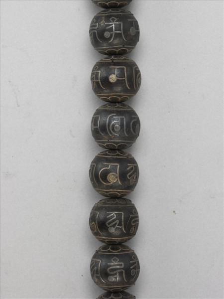 椰子嵌銀絲梵文朝珠身