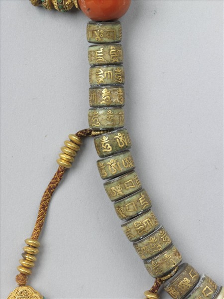 象牙嵌金梵文念珠