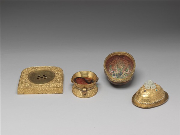 嘎布拉供碗 內繪威羅瓦金剛圖