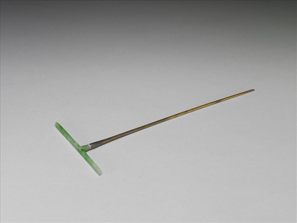 翠玉首銀鍍金簪