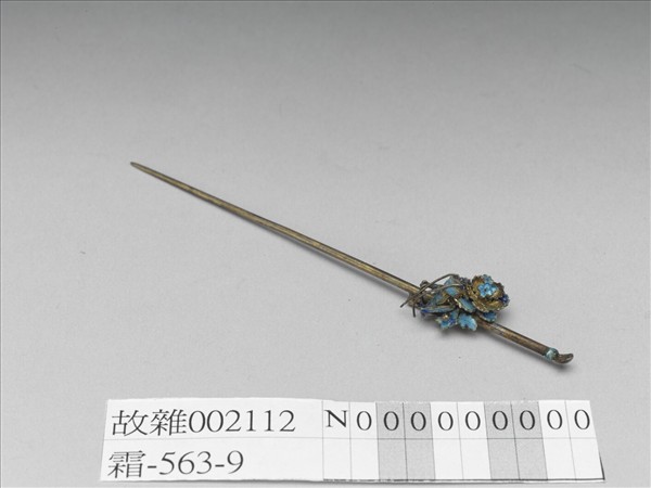 燒藍花蟲耳挖簪