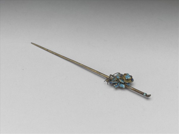 燒藍花蟲耳挖簪