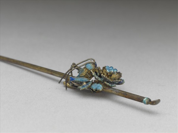 燒藍花蟲耳挖簪