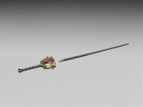 珊瑚雙魚耳挖簪