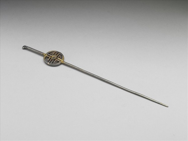 鎏金團壽耳挖簪