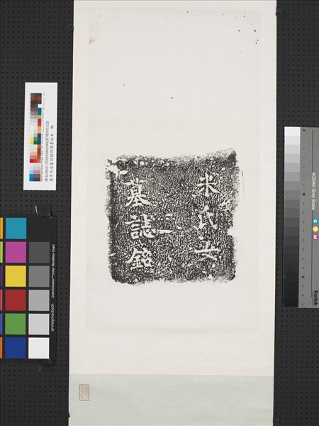 唐米氏女墓誌銘碑額墨拓本　軸