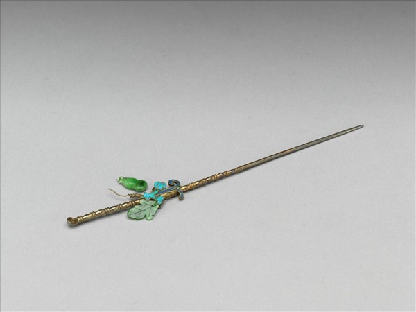 嵌翠玉耳挖簪