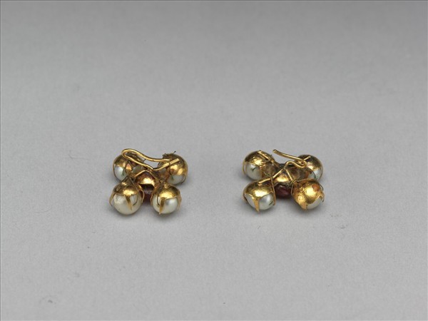 珍珠嵌碧璽耳環 (一對)