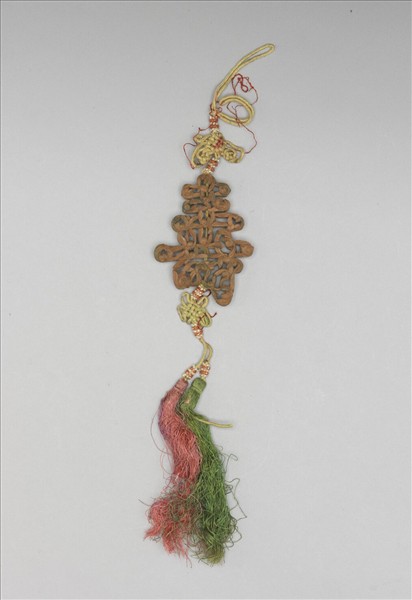 檀香木雕壽字紋佩