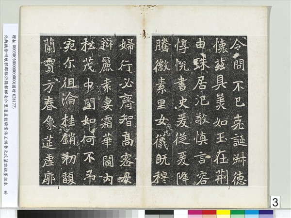 北魏徐州琅邪郡臨沂縣都鄉南仁里通直散騎常侍王誦妻元氏墓誌銘墨拓本　冊