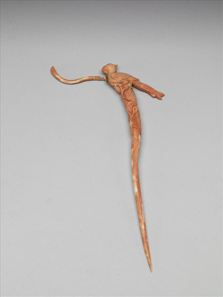 珊瑚花鳥耳挖簪