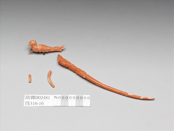 珊瑚花鳥耳挖簪