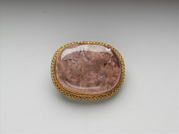 銀鍍金嵌碧璽帶扣