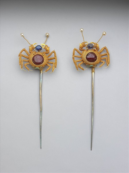 金纍絲螃蟹簪
