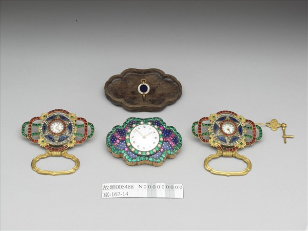 西洋內填琺瑯嵌錶帶頭及帶版