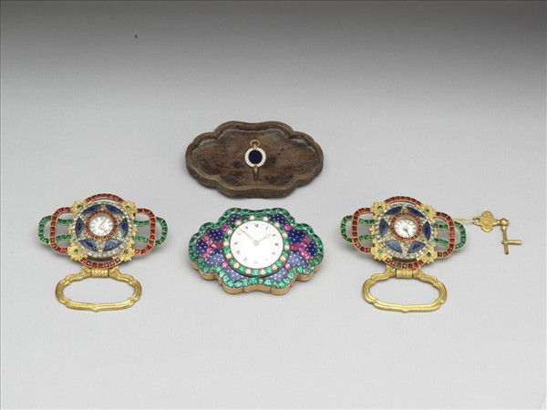 西洋內填琺瑯嵌錶帶頭及帶版