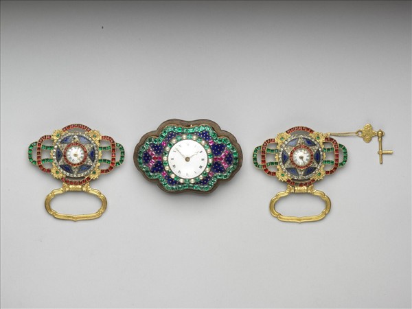 西洋內填琺瑯嵌錶帶頭及帶版