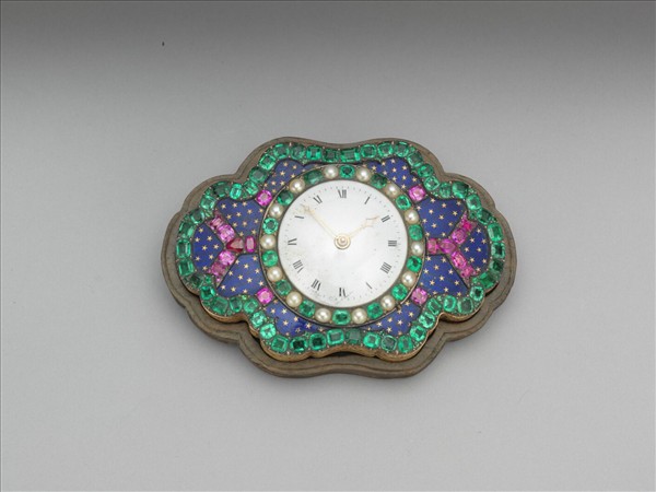 西洋內填琺瑯嵌錶帶頭及帶版