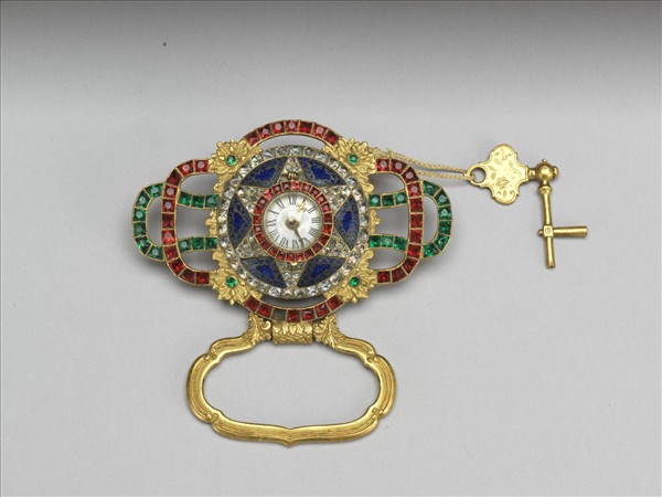 西洋內填琺瑯嵌錶帶頭及帶版