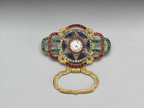 西洋內填琺瑯嵌錶帶頭及帶版