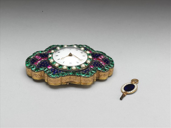 西洋內填琺瑯嵌錶帶頭及帶版