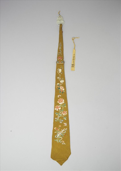 秋香綢繡牡丹如意綵帨