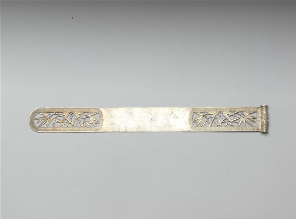 銀鏤空竹紋扁方