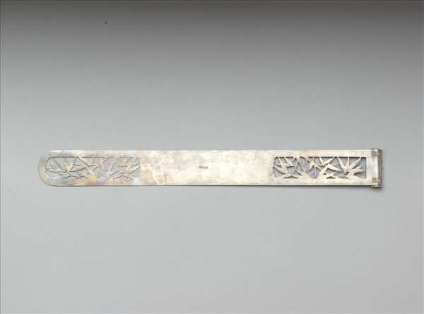 銀鏤空竹紋扁方