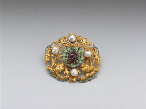 金纍絲鑲松石夔龍簪