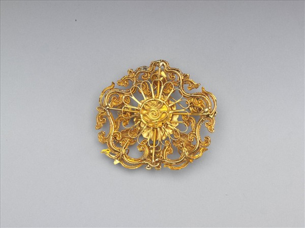 金纍絲鑲松石夔龍簪