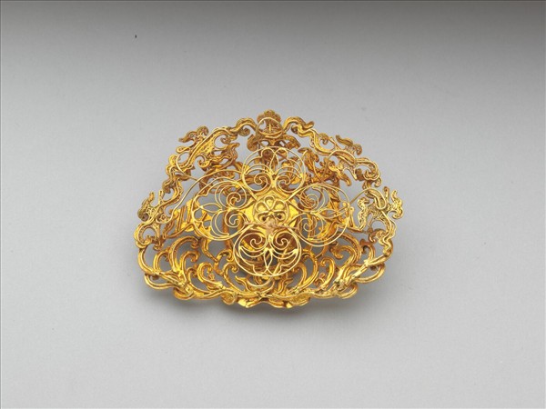 金鑲玻璃福壽面簪