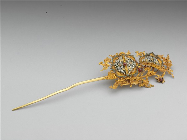 金纍絲嵌琺瑯花簪